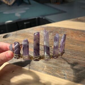 Handmade Amethyst Crystal Crown One of a Kind Wire Wrapped Headpiece Burning Man